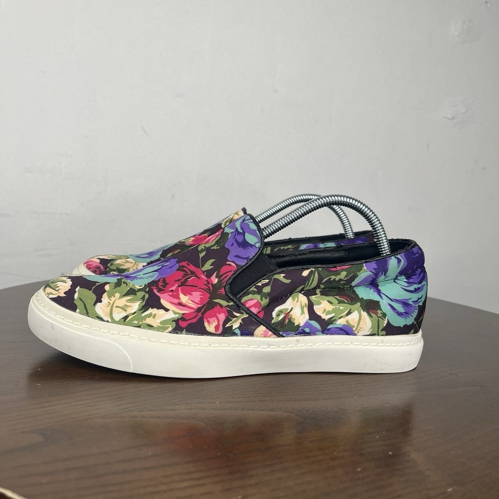 Jeffrey Campbell Havana Last Alva Shoes Women 8.5M Black Floral Slip On Sneaker